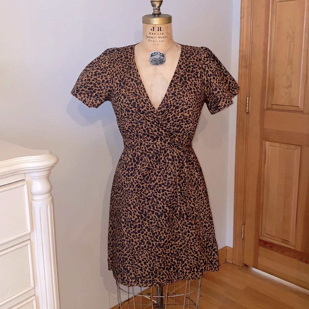 Madewell Cheetah Wrap Dress